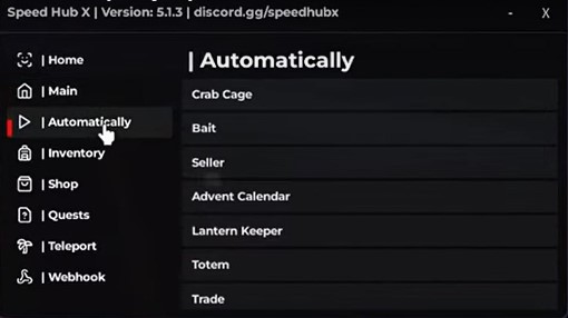 Speed Hub X Script interface